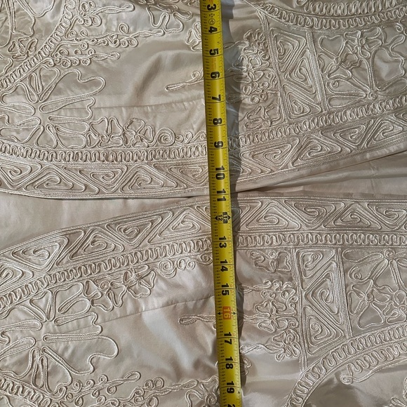 Marisa Baratelli Cream Embellished Open-Front Blazer 100% Thai Silk - Picture 9 of 9